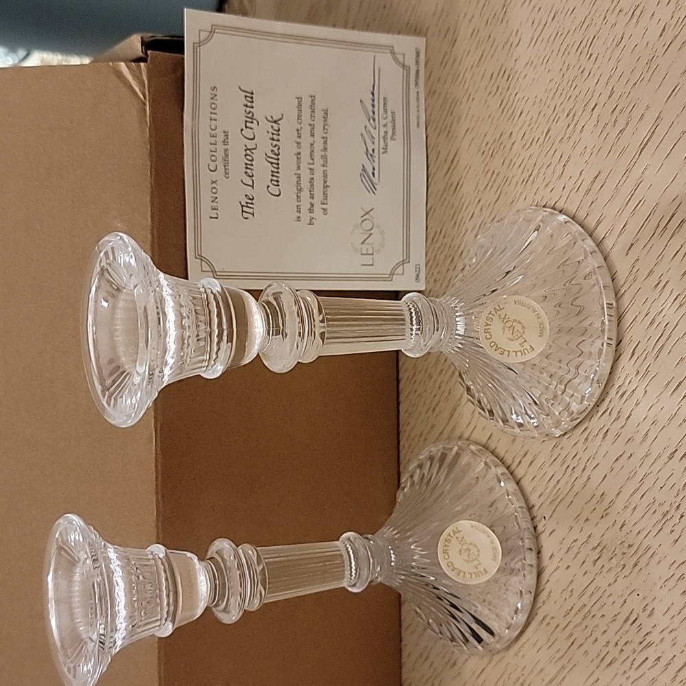 Lenox Crystal Candlestick Set - Elegant Clear Design